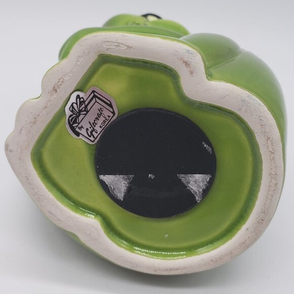 Noritake for Gift Craft MCM 1970s Ceramic Green Frog with Glasses Coin Bank - Picture 8 of 8